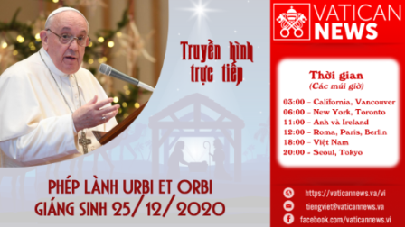 Trực Tiếp  Phép Lành Urbi ET Orbi Giáng Sinh 2020