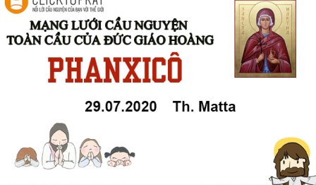 Tông Đồ Cầu Nguyện, Ngày 29-07-2020