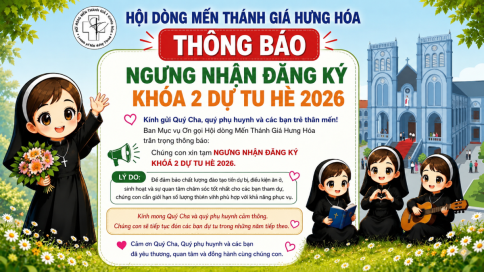 Thông Báo Ngưng Nhận Đăng Ký Khoá 2 - Dự Tu Hè 2026